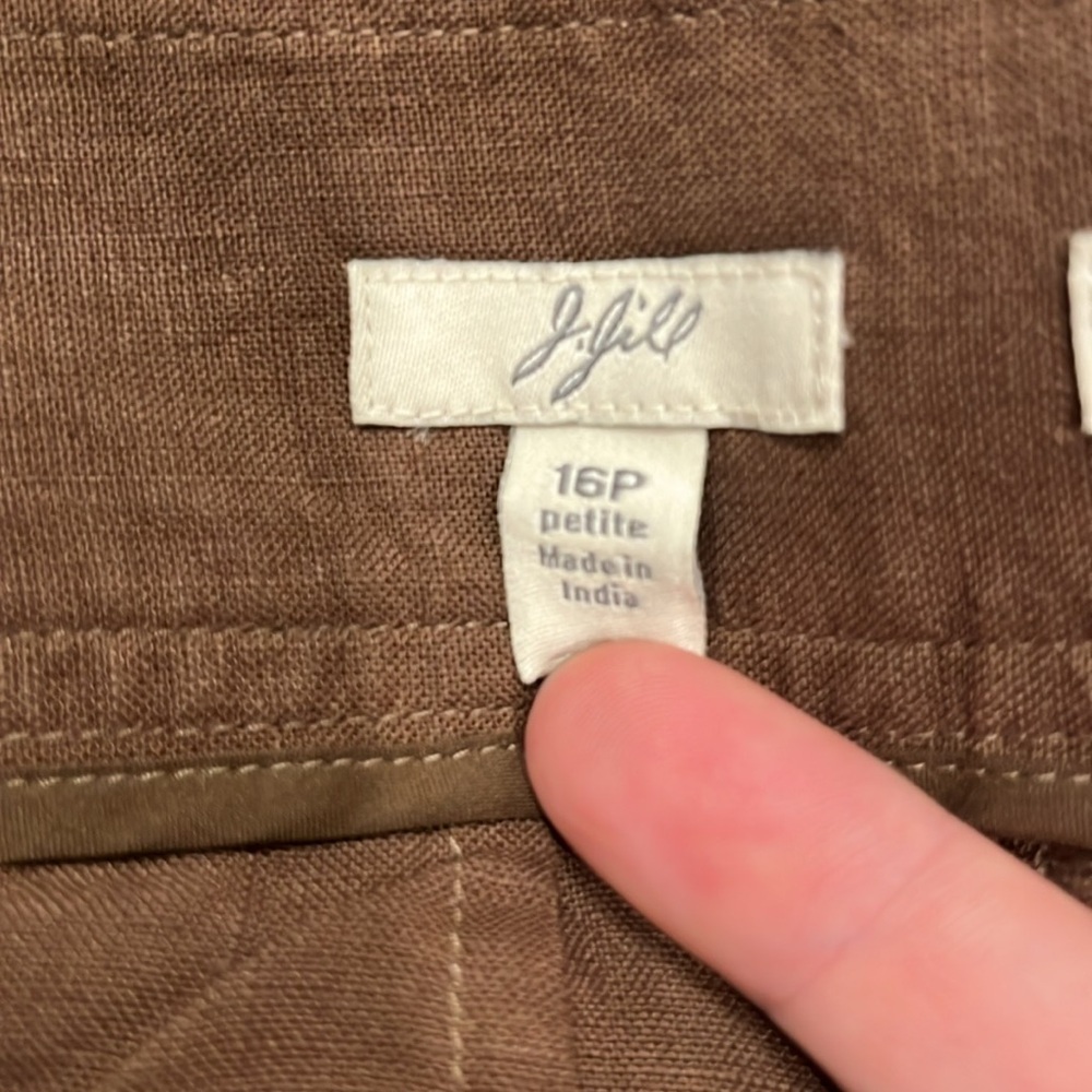 J. Jill Linen Capri Brown Linen Pants - Picture 4 of 6